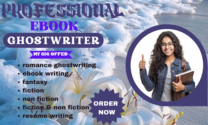 Gig Preview - Be your ebook ghostwriter, fiction, non fiction, erotic story, romance, fantasy