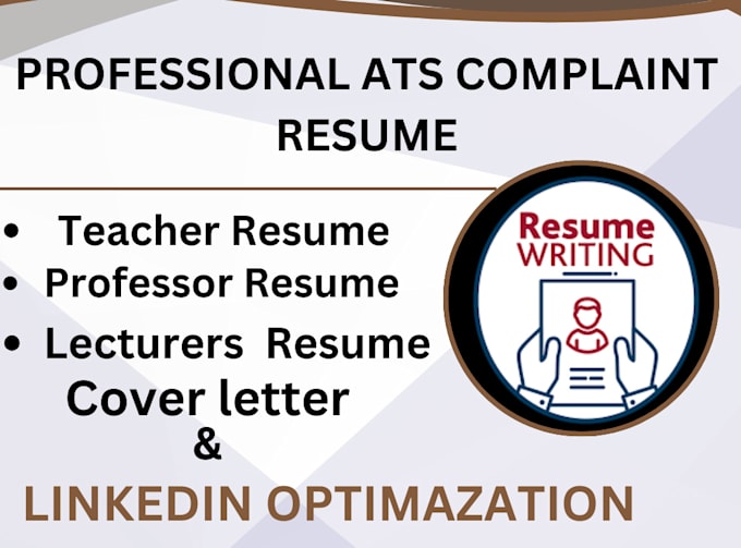 Gig Preview - Design ats teacher, professor, education and finance resumes