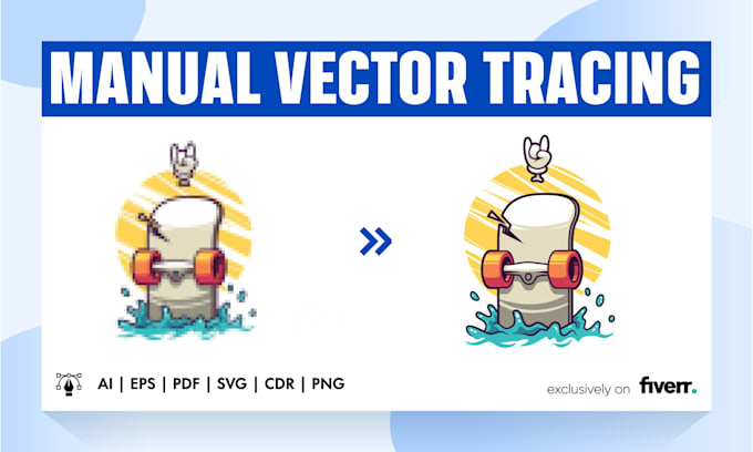 Gig Preview - Do vector tracing from any format to ai, eps, svg, pdf, jpg