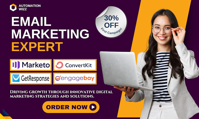 Gig Preview - Setup ligna marketo email campaign engagebay getresponse systeme io landing page