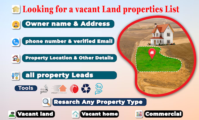 Gig Preview - Do real estate skip tracing for vacant land properties