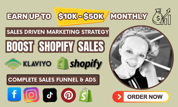 Gig Preview - Boost shopify sales, shopify dropshipping marketing, shopify sales funnel