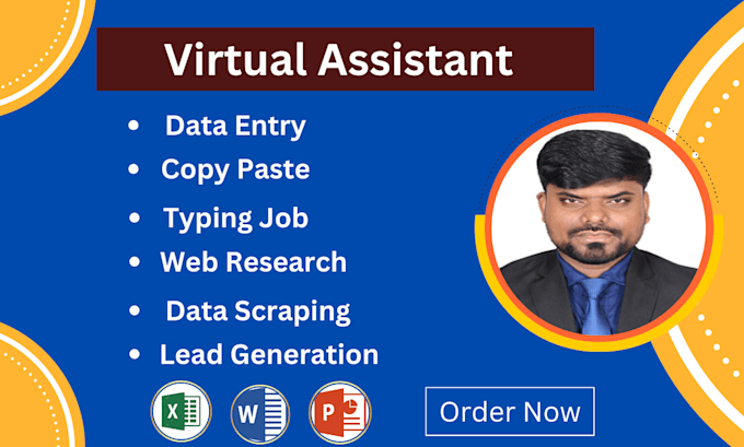 Gig Preview - Be your virtual assistant for data entry and lead generation by web research