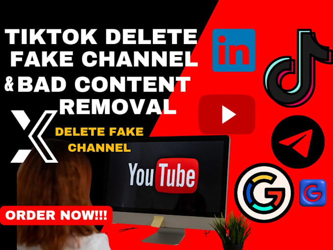 Gig Preview - Do delete youtube channel, bad video that affect your channel online and badlink