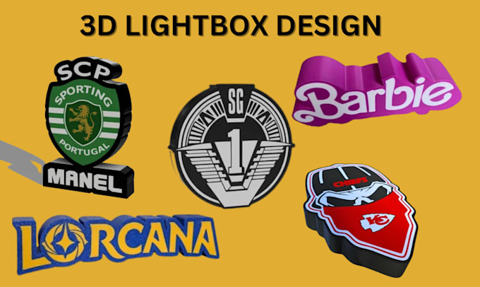 Bestseller - design custom 3d lightbox, keychain, 3d logo, texts ready for 3d printing