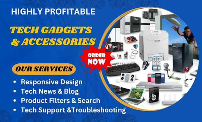 Gig Preview - Design shopify tech gadgets  accessories electronics shopify dropshipping store