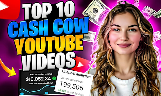 Bestseller - do top 10 cash cow automated youtube channel faceless automation video channel