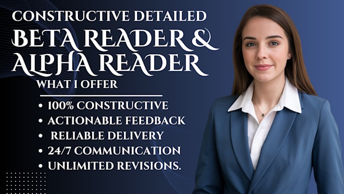 Gig Preview - Beta read critique alpha reader insights perform book editing proofread memoirs