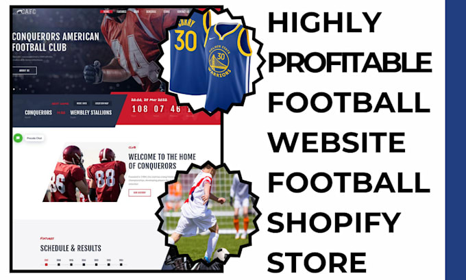 Gig Preview - Design a professional shopify store for branded football jerseys