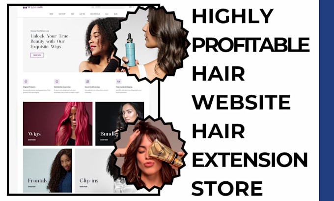 Gig Preview - Create professional shopify store design for hair extensions