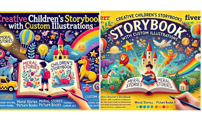 Gig Preview - Illustrate children story book writing moral kids story book illustrations cover