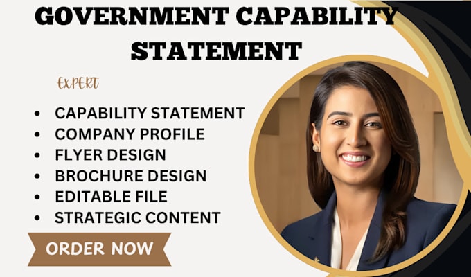 Gig Preview - Design an effective capability statement and government capability statement