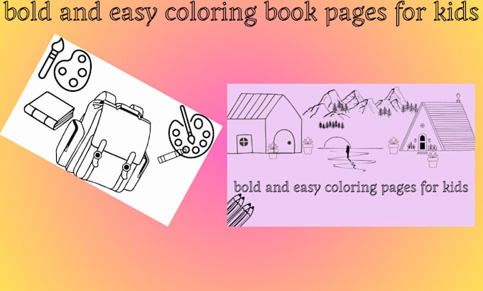 Gig Preview - Draw bold and easy coloring book pages