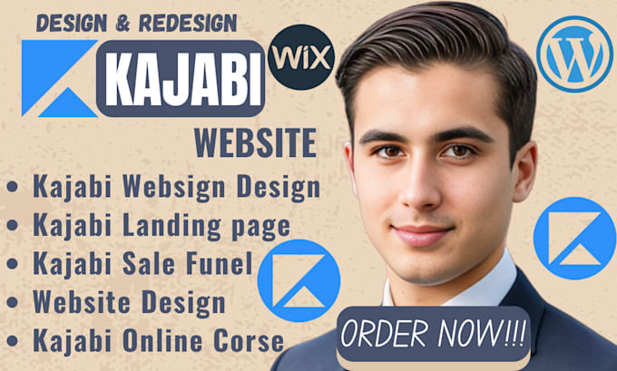 Gig Preview - Kajabi website design, kajabi online course, kajabi sales funnel, landing page