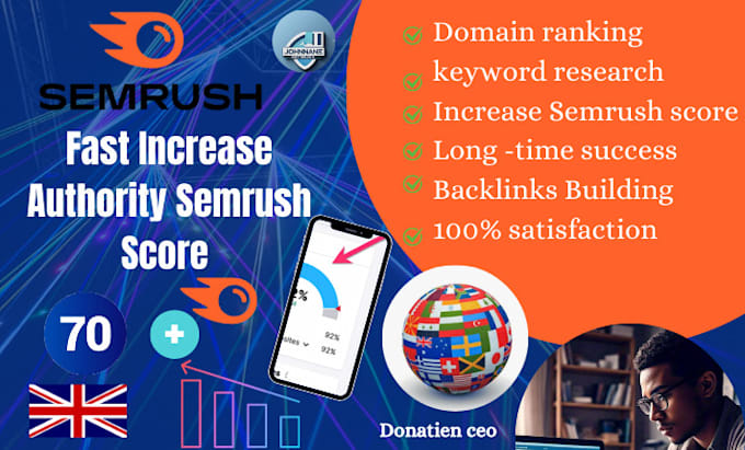 Bestseller - increase semrush authority score any point to 70 plus fast