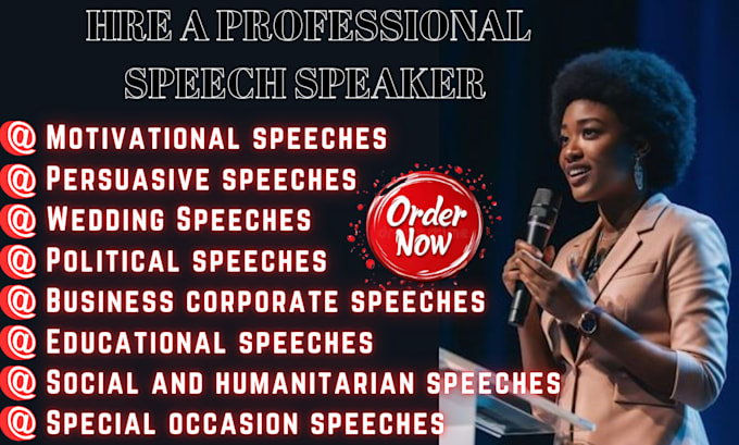 Gig Preview - Write a captivating and persuasive speeches for any occasion