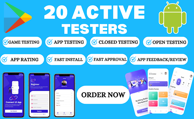 Gig Preview - Provide 20 real testers for google play and app store closed testing in 24 hours