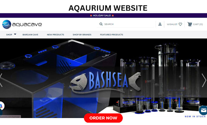 Gig Preview - Design aquarium ecommerce website fish bait website aquarium seafood website