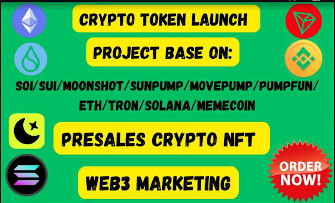 Gig Preview - Do crypto website, presale moonshot, sui token, sui memecoin, telegram promotion