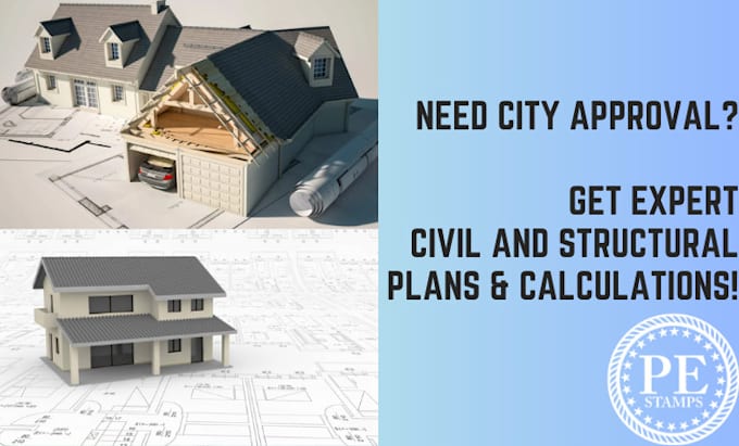 Gig Preview - Civil and structural engineering plan, foundation, site plan, framing, USA