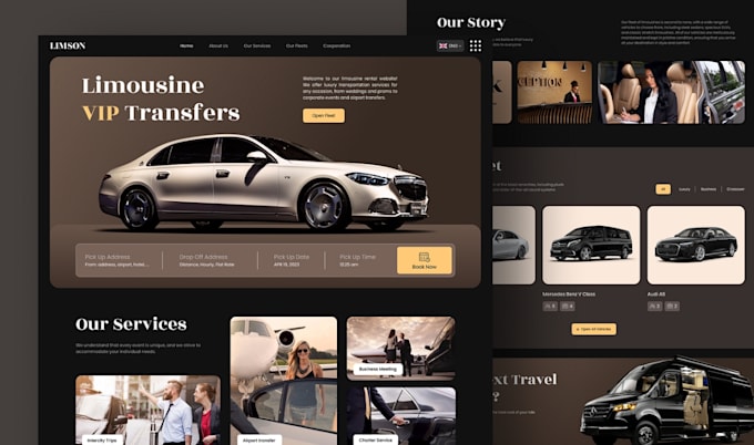 Bestseller - chauffeur website, limousine website, taxi website, vtc website, airport website