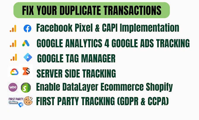 Gig Preview - Setup fix GTM server side tracking facebook pixel conversion API ga4 ecommerce