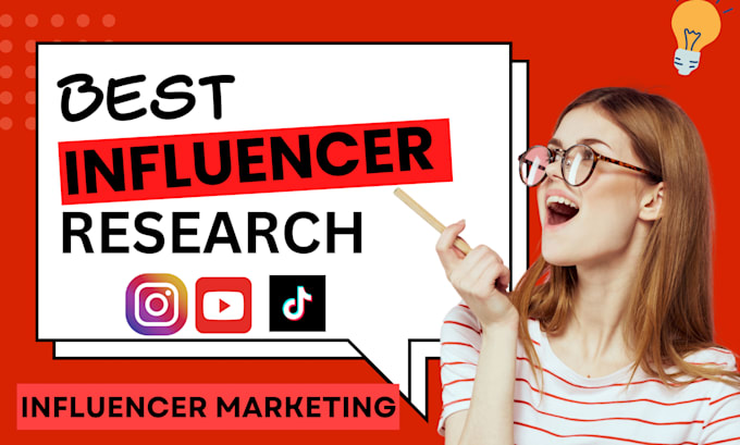 Bestseller - do tiktok, youtube, instagram influencer research for influencer marketing list