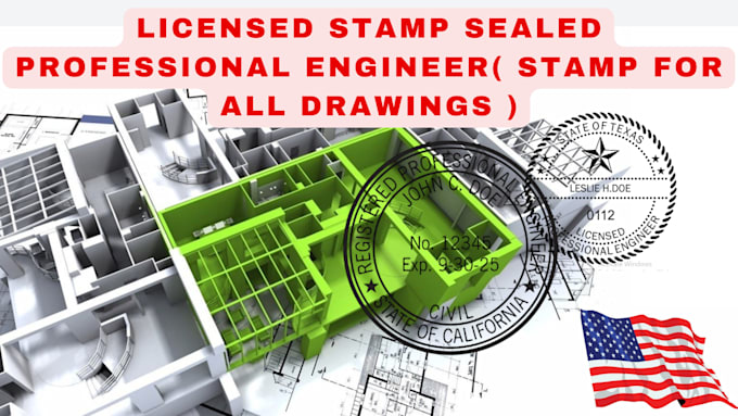 Gig Preview - Do licensed pe stamp for civil , structural and architectural permit drawing