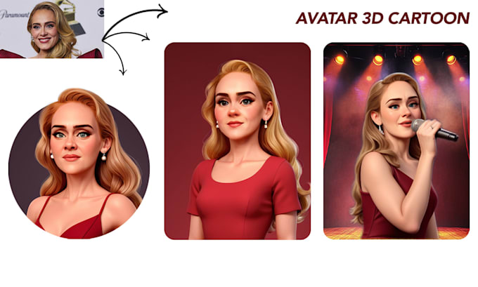 Gig Preview - Draw you into professional 3d portrait cartoon