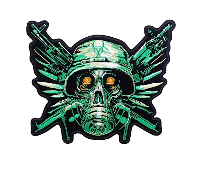 Gig Preview - Do modern military army tactical patch badge skull logo