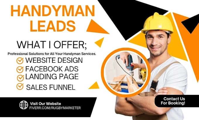 Gig Preview - Generate handyman leads handyman landing page handyman website handyman leads