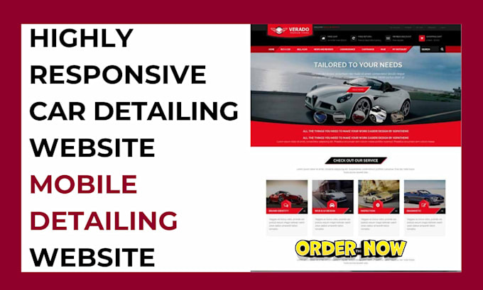 Gig Preview - Create responsive car detailing website mobile detailing auto detailing website