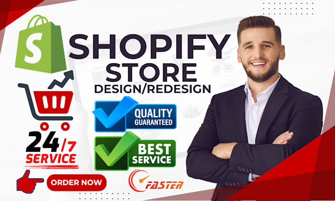 Gig Preview - Design shopify website and set up shopify dropshipping store