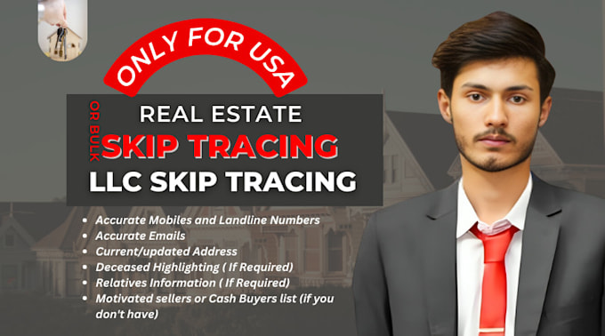 Gig Preview - Do bulk skip tracing for real estate and llc skip tracing