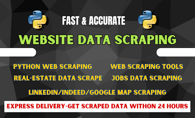 Gig Preview - Do python web scraper, website scraping and data scraping in python