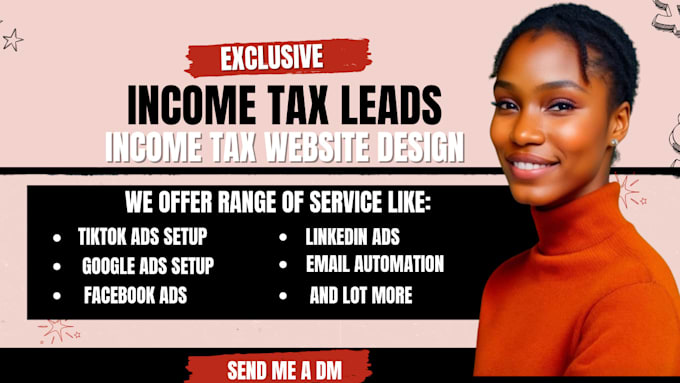 Gig Preview - Income tax website, income tax leads, finance website, tax website