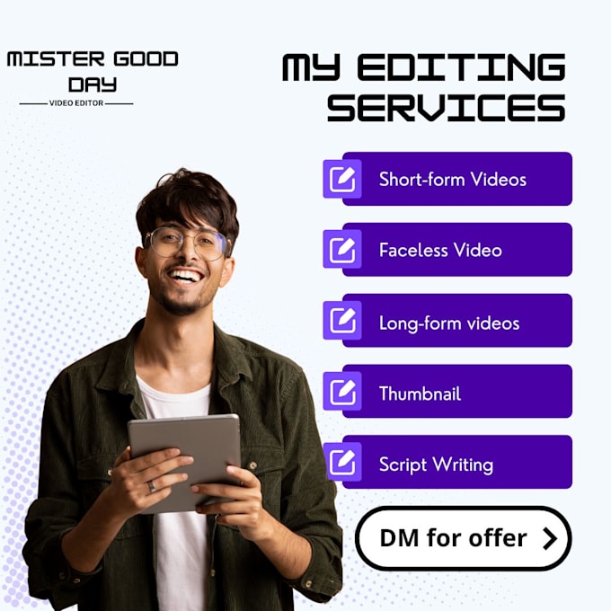 Bestseller - edit youtube video and other social media platform for you