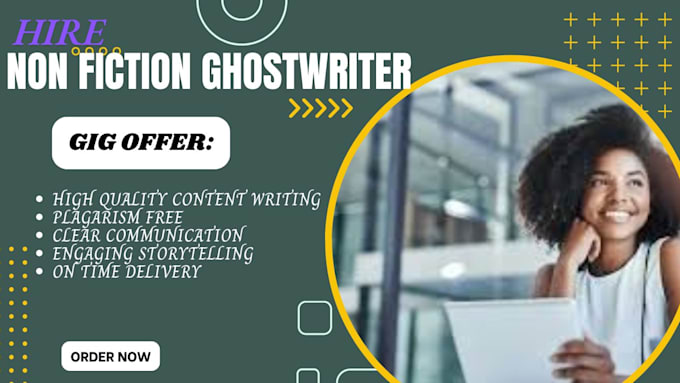 Gig Preview - Ghostwrite your fiction and non fiction ebook