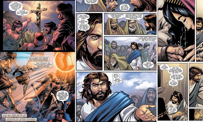 Bestseller - do bible comic book illustration, bible page,bible novel,bible comic history