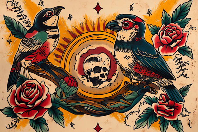 Gig Preview - Create a traditional or old school style tattoo design