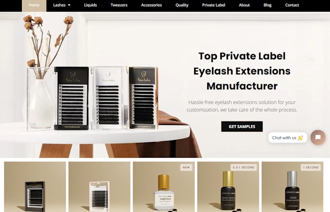 Gig Preview - Lashes extension website lashes extension shopify store lashes extension website