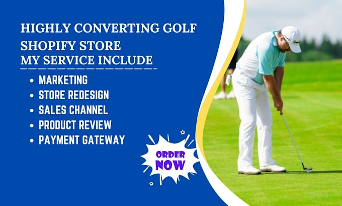 Gig Preview - Setup golf website golf shopify store golf accesories  shopify store