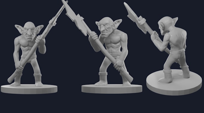 Gig Preview - Create 3d miniature, 3d table top game, 3d character sculpting and 3d printing