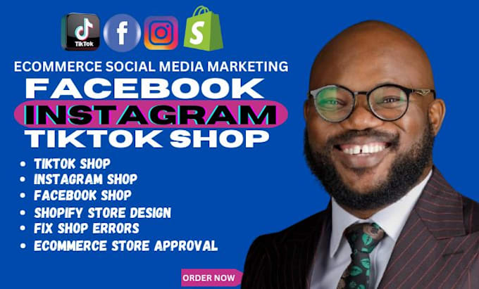 Gig Preview - Setup facebook instagram tiktok shop and integrate social commerce stores