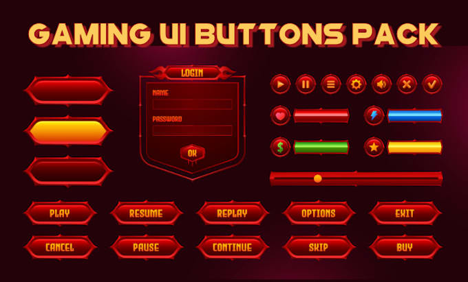 Bestseller - design custom gaming buttons for your game UI