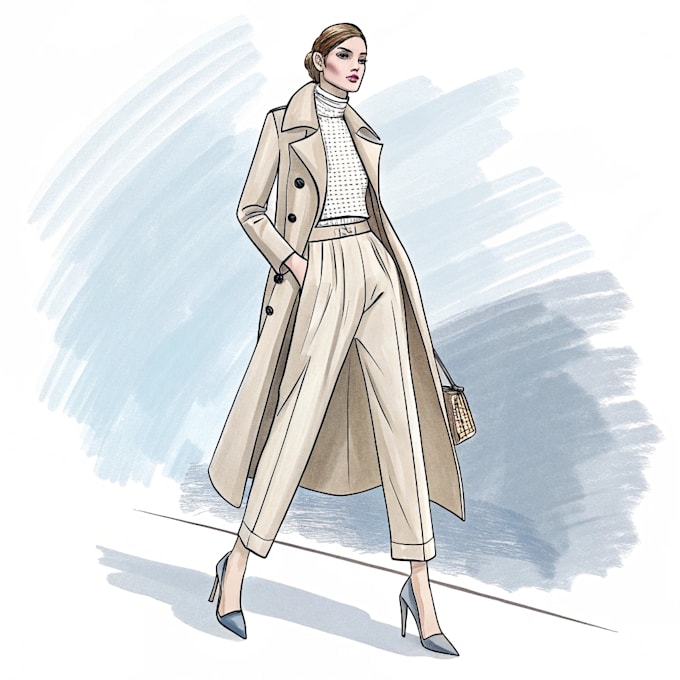 Gig Preview - Draw an fashion illustration, editorial, sketch