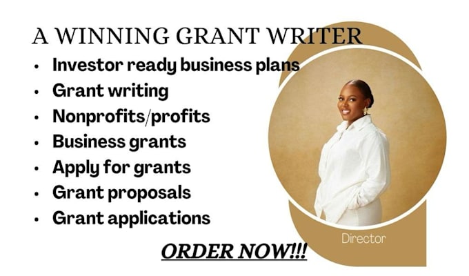 Gig Preview - Do small business grant writing and submission grant proposal and research 501c3