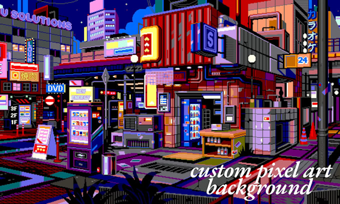 Gig Preview - Create custom pixel art backgrounds, scenes, and 2d pixel art