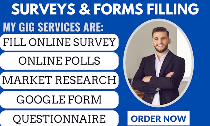 Gig Preview - Fill online survey, questionnaire, poll, research or google form