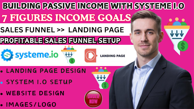 Gig Preview - Build and cloneb system io sales funnel,systeme io landing page design